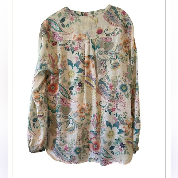Malvin 100% Linen Top Long Sleeve Floral
Boho Prairie Beach Cottagecore XL - Picture 2 of 14